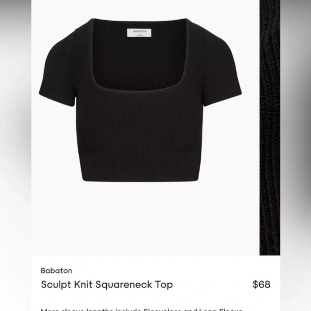 Babaton Midnight Ribbed Crop Top